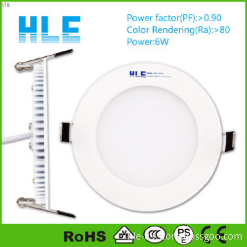 6W Ultra slim round Led panel downlight
